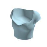 Blue Sweetheart Neck Cropped Top