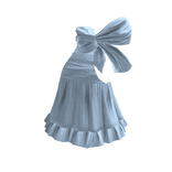 Blue Swimsuit Y2K Beach Bodysuit One piece Ribbon