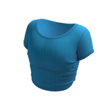 blue tight crop top tee