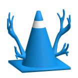 Blue Traffic Cone W/ Antlers