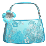 Blue Tropical Hibiscus Summer Bag Gyaru 2000s Y2K