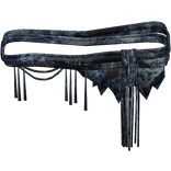 Blue Twotoned Ratty Waist Scarf