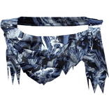 Blue Twotoned Tattered Ratty Neck Scarf