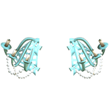 Blue Victorian Pearl Chandelier Rococo Hip Cages