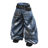 Blue Washed Gothic Baggy Jeans w / Boots