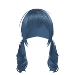 Blue Wavy Long Curly Dollette Pigtails 