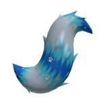Blue  White Furry Tail