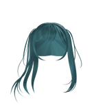 Blue Windy Hair w Pigtails