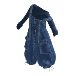 Blue Y2K Asymmetric Baggy Overall Set [PBR]