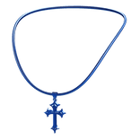 -',ৎ Blue Y2K Cross Necklace (3.0)