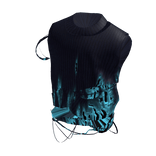 Blue Y2K Cyber Distressed Strap Knit Top [PBR]