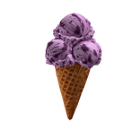 Blueberry Triple-Scoop Ice Cream Cone