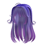 Blueish Purple Messy Heart Hair