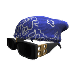 Bluek Paisley Tied Bandana w/ Luxury Sunglasses