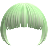 -',ৎ Blunt Layered Anime Bangs in Green