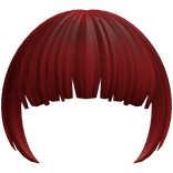 -',ৎ Blunt Layered Anime Bangs in Red