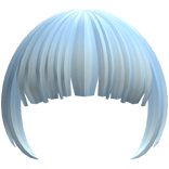 -',ৎ Blunt Layered Anime Bangs in Soft Blue