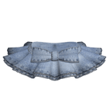[Blush Fashion] Light Denim Frill Skirt w/ Ribbon