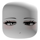 Bored Pretty Face w/ Black and White Eyes - White