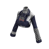 Bosozoku 暴走族 Aesthetic Jacket (Dark Blue Whi