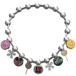 ⚜️• Bottle Cap w/ Charms Necklace Silver