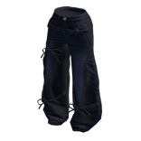 Bow Wrapped Denim Dark Blue Jeans