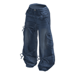 Bow Wrapped Denim Jeans Blue