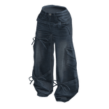 Bow Wrapped Denim Jeans Blue