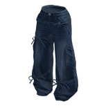 Bow Wrapped Denim Jeans Blue