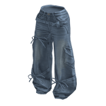 Bow Wrapped Denim Jeans Light Blue