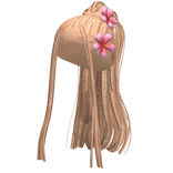 Braided Locs Ponytail w/ Flower (Blonde)