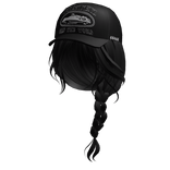 Braided Ponytail w/ Black Cap (Black)