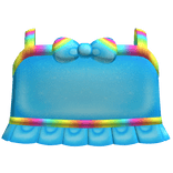 ♡ bright blue rainbow tweencore bow ruffled top
