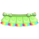 ♡ bright green rainbow tweencore bow skirt