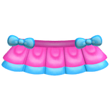 ♡ bright pink & blue tweencore bow skirt