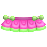 ♡ bright pink & green tweencore bow skirt