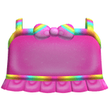 ♡ bright pink rainbow tweencore bow ruffled top