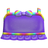 ♡ bright purple rainbow tweencore bow ruffled top