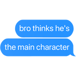 bro thinks he's main character text