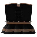 Gothic Bronze Ribbed Heart Corset Dress