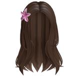 Brow nMiddle Parting Hair with Pink Flower