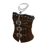 Studded Buckle Corset Top (Brown)