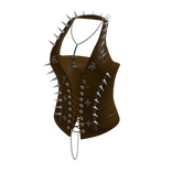 Spiked Lace Up Halter Corset (Brown)