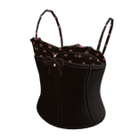 Corset Top with Bow (Dark Brown)
