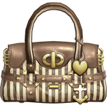 Brown 2000s Designer Captain Bag Beige Stripes