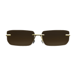 Brown and Gold Square Sunglasses