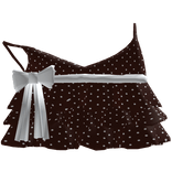 brown & white summer ruffled kawaii cute tank top