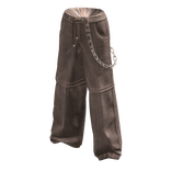 Brown Baggy Denim Grunge Zip Off Cargo Pants