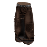 Brown Baggy Skater Cargo Pants w Straps