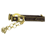 Brown Belt in Gold w Chain/Gems